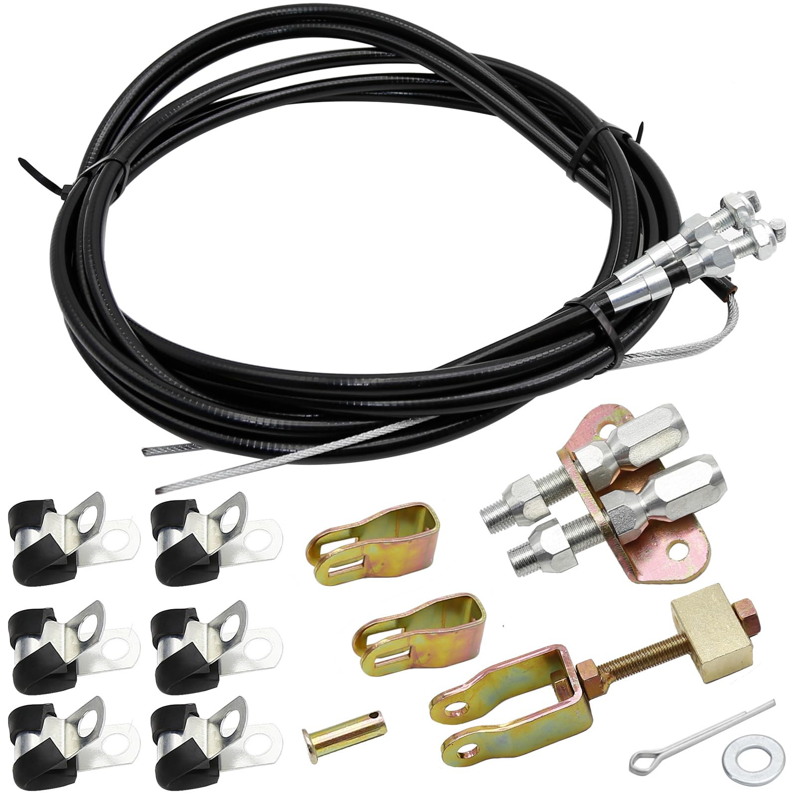 Vkinman 330-9371 Universal Emergency Parking Brake Cable Complete Kit 110" Long 