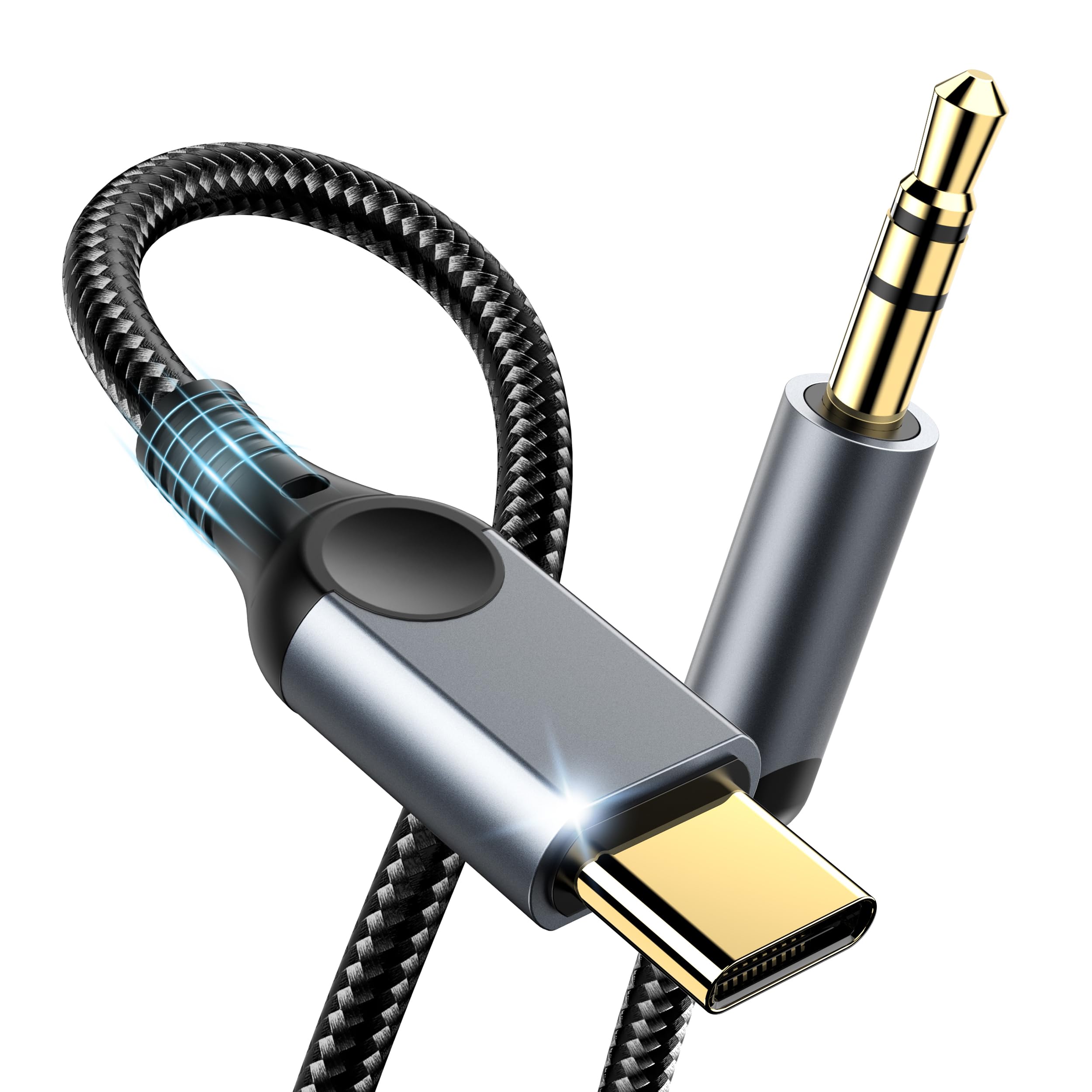 Aux to USB C Audio Cable [4FT], Type C to 3.5mm Aux Cord Hi-Fi DAC Headphone Jac