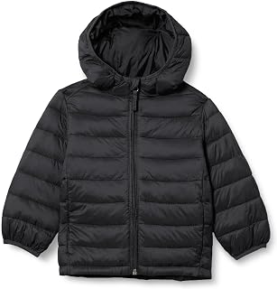 Amazon Essentials Boys' Lightweight Packable Water-Resistant Hooded Down Jacket