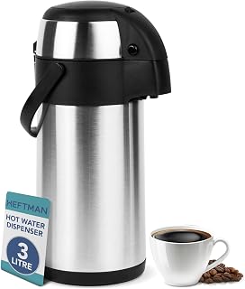 HEFTMAN Thermal Coffee Carafe - 3L Stainless Steel Airpot Pump Action Flask