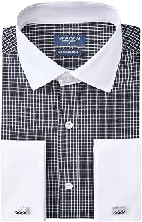 Year In Year Out French Cuff Wrinkle Free Dress Shirt for Men Regular Fit Long Sleeve Wrinkle Resistant Shirt
