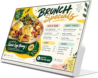 23.8-Inch Desktop Digital Signage Display, FHD 1080p Countertop Menu Board | Non-Touch Android 10, USB Auto Copy and Play, WiFi, RJ45, Scheduled Playback for Restaurants and Retail