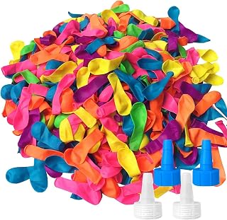 Hibery 2000 Pack Water Balloons with 4 Hose Nozzles Refill Kits | Colorful Latex Water Bomb Balloons Fight Games, Summer Fun for Adults