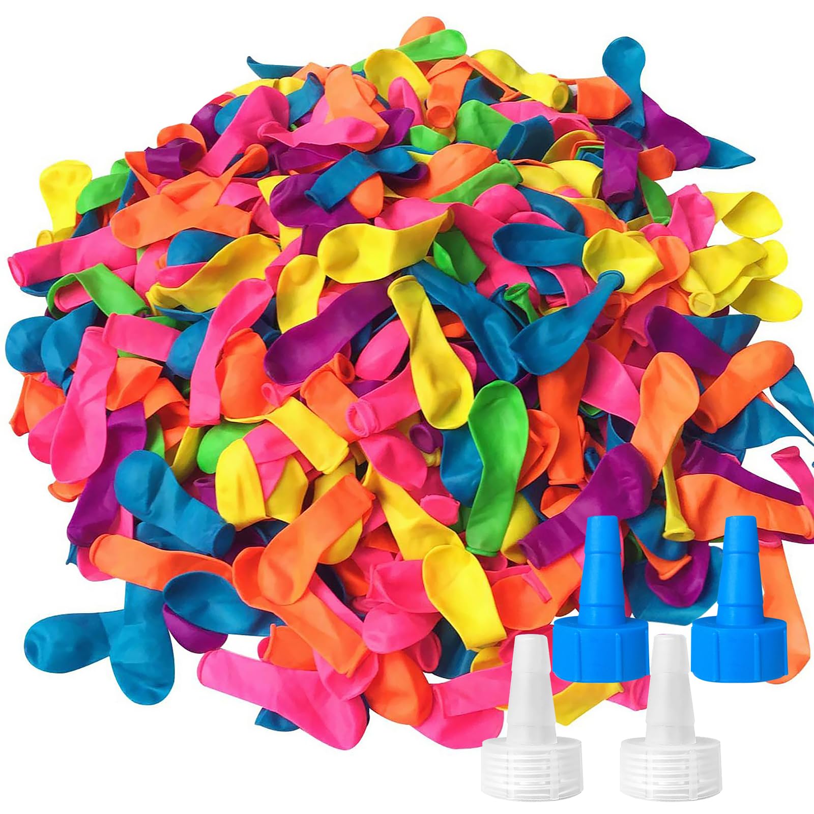 Hibery 2000 Pack Water Balloons with 4 Hose Nozzles Refill Kits | Colorful Latex