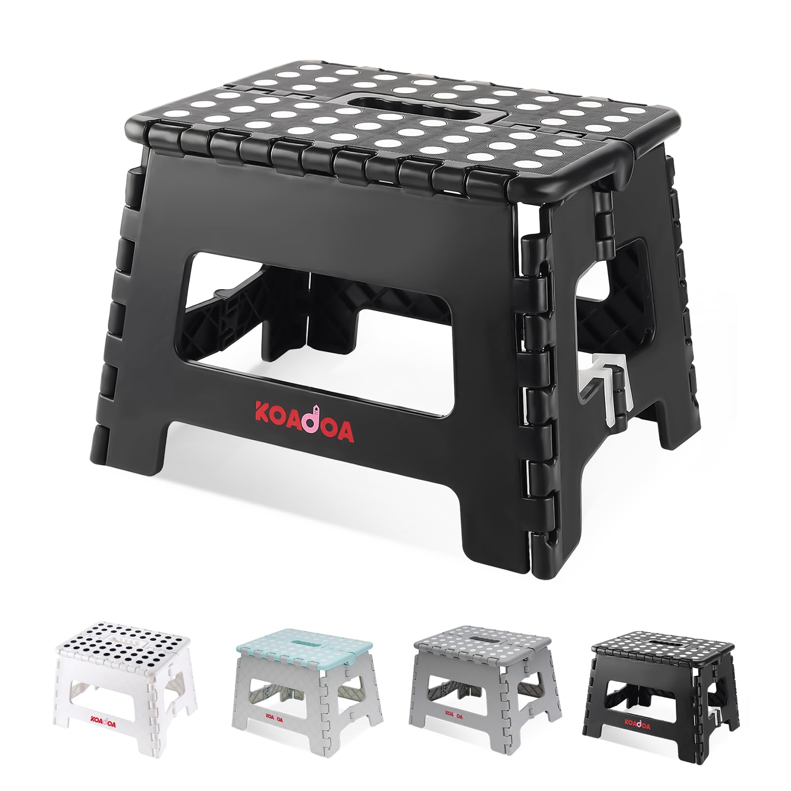 KOADOA Folding Step Stool 9 Inch, Holds 330 lbs, Foot Stool for Kids Adults | No