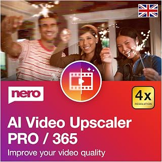 Nero AI Video Upscaler Pro 365 | Improve Video Quality with AI | 4× Super Resolution to 4K | Noise Reduction & Anti-Blur | Multiple AI Models | 1 PC | Windows 11/10