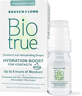 Biotrue Hydration Boost for Contacts, Lubricant Eye Drops, 0.33 Fl Oz | Preservative-free, lubricating contact lens drops, refreshes & moisturizes lenses
