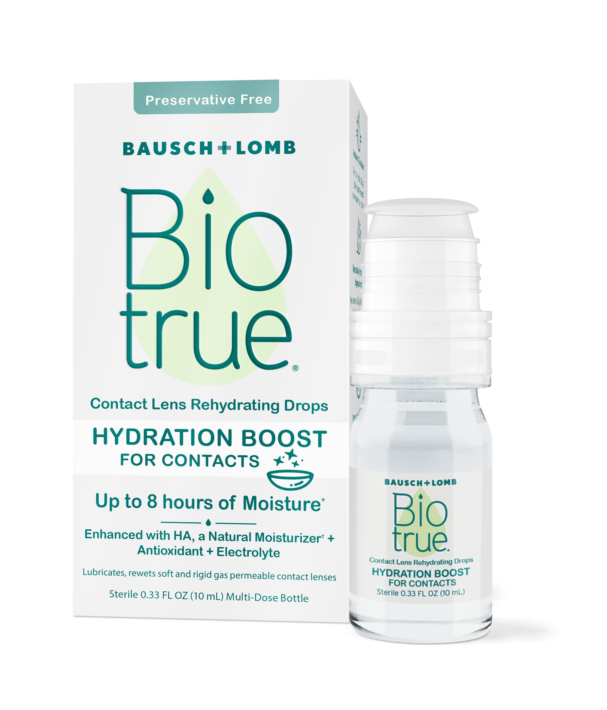 Biotrue Hydration Boost for Contacts, Lubricant Eye Drops, 0.33 Fl Oz | Preserva