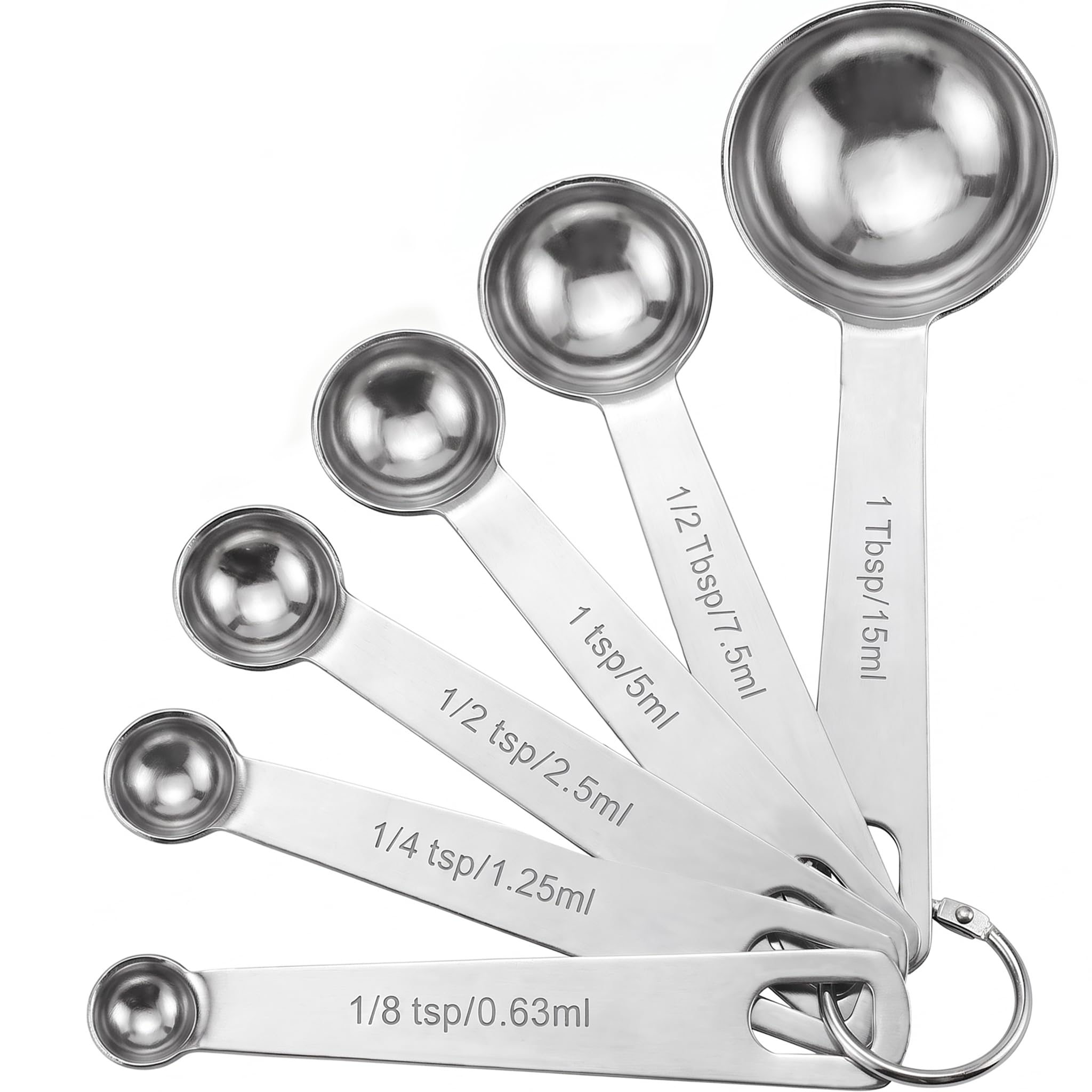 Measuring Spoons, 6-Piece Heavy Duty Stainless Steel Measuring Spoons Set | Smal