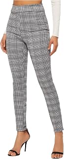 SweatyRocks Women's Dress Pants Stretchy High Waisted Skinny Work Leggings