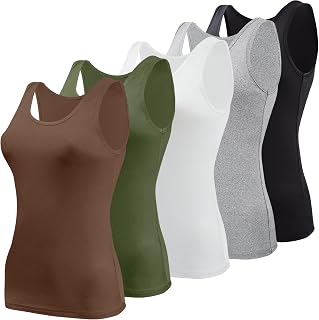BQTQ 5 Pieces Tank Tops Women Tank Top Basic Camisole Tank Top Camisole Tank Top for Women