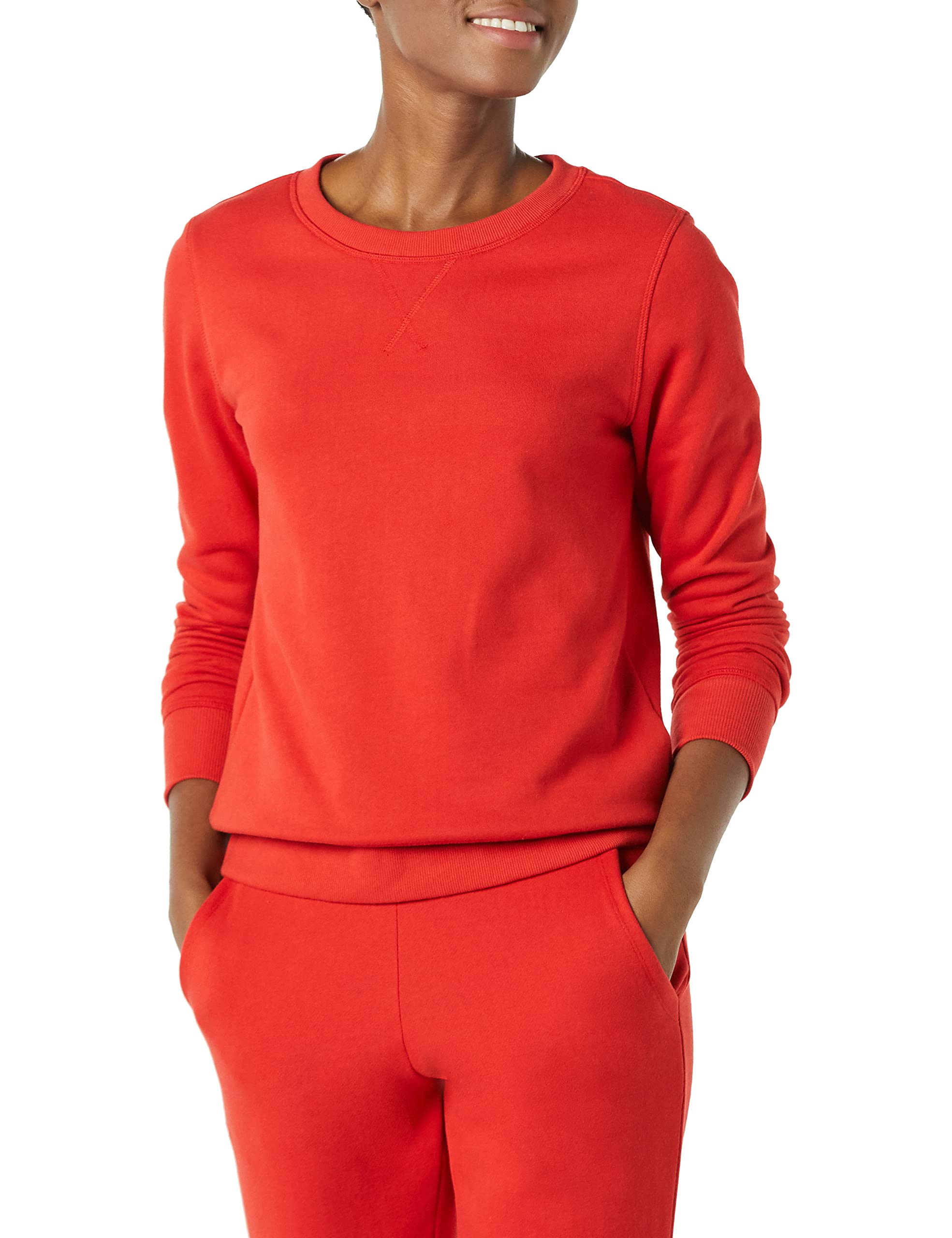 Amazon Essentials Womens Fleece Crewneck Pullover Sweatshirt (Available in Plus 