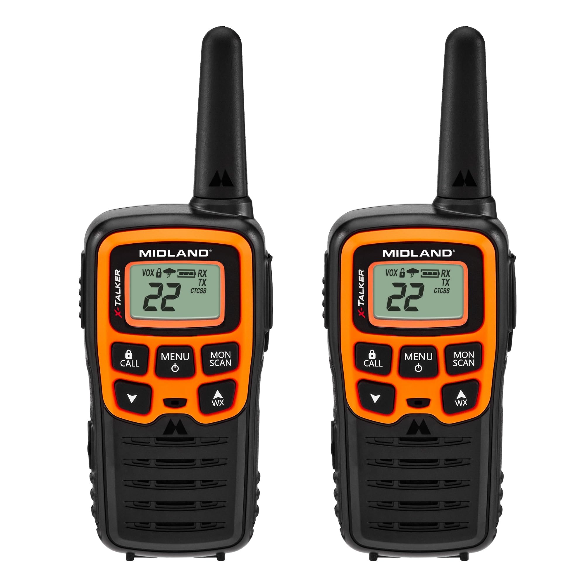 Midland T51VP3 X-Talker FRS Walkie Talkie, Orange, 2 Pack | License Free, Up to 