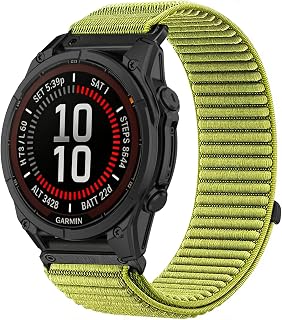 Harikiri 20mm 22mm 26mm Nylon Bands for Garmin Fenix 8/7/6/5/7S/7X/7s Pro/7 Pro/7X Pro/Fenix E Soft Elastic Adjustable Quick Release Elastic Nylon Straps Replacement Wristband for Men Women