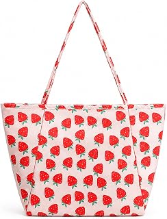Corduroy Tote Bag for Women, Large Reusable Shoulder Bag with Inner Pocket and Magnetic Snap