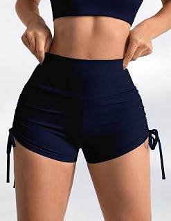 High Waist Yoga Shorts for Women Drawstring Adjustable Yoga Shorts for Women Ruched Sports Shorts
