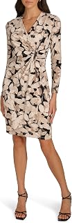 Calvin Klein Work Printed Sheath Dress Vestito, Nero, 48 Donna
