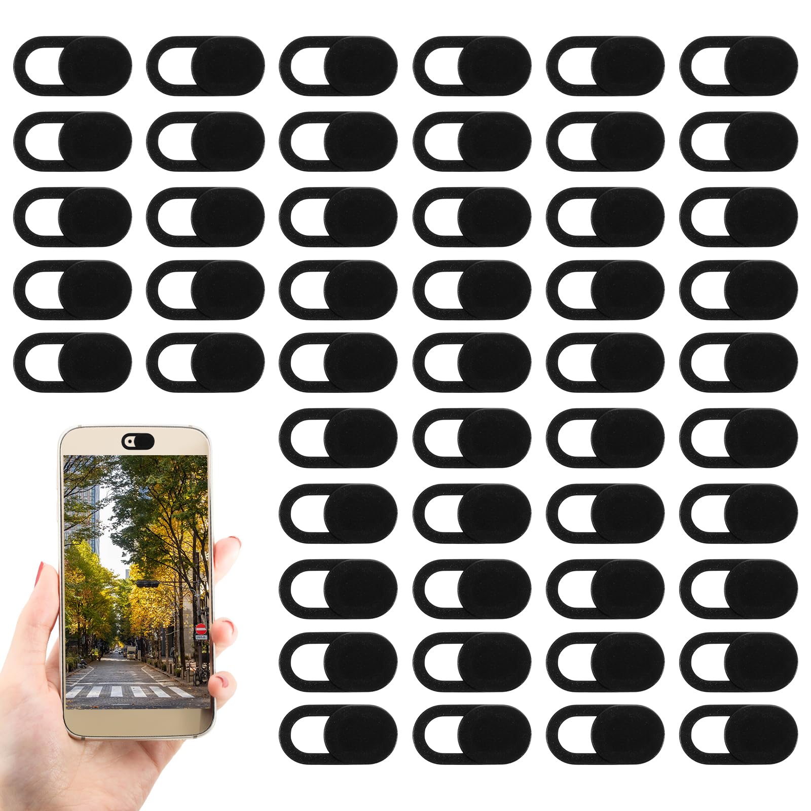 50 Pcs Webcam Cover Slide, 0.023 Inch Ultra-Thin Universal Laptop Camera Cover S
