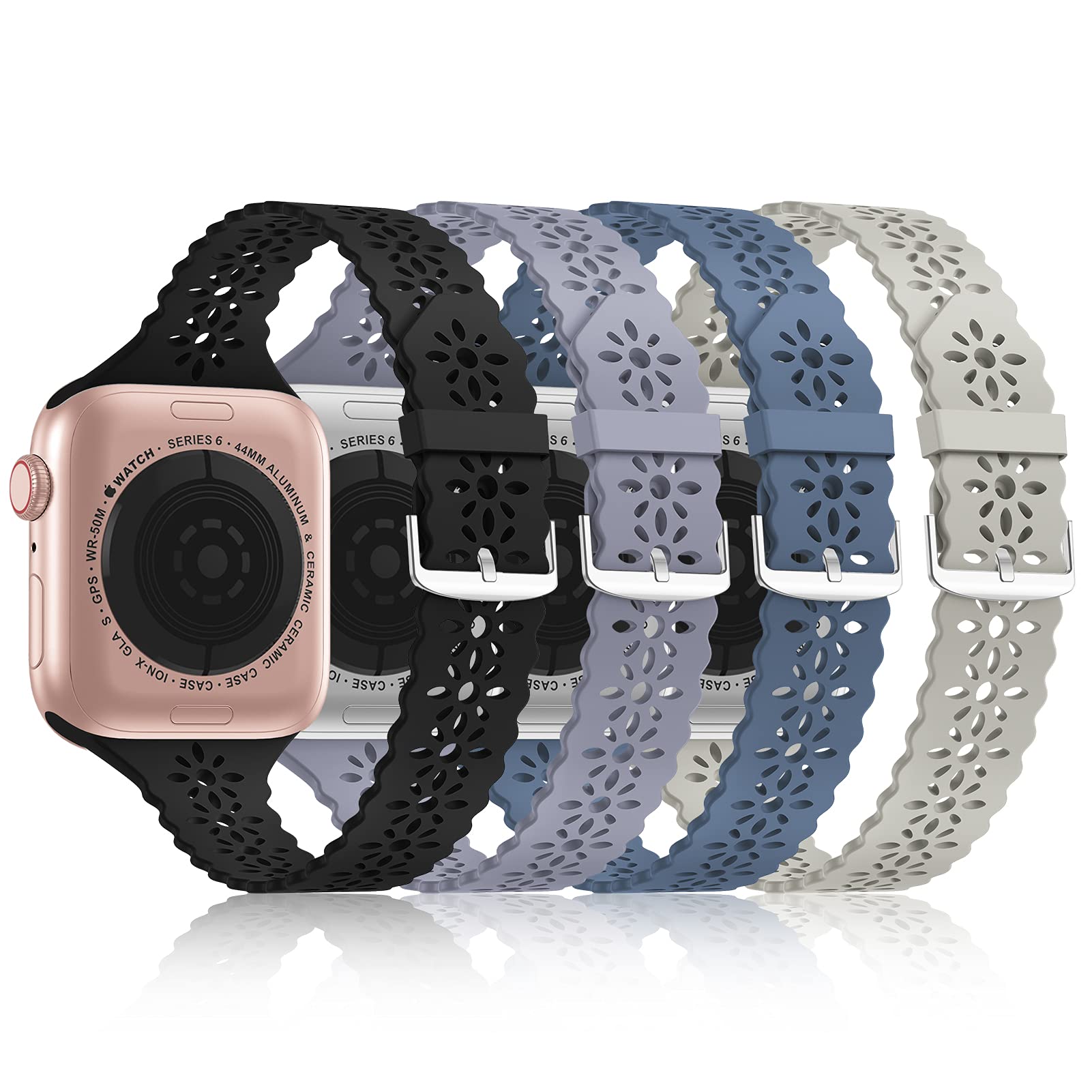 Lace Silicone Bands Compatible with Apple Watch Bands for Women