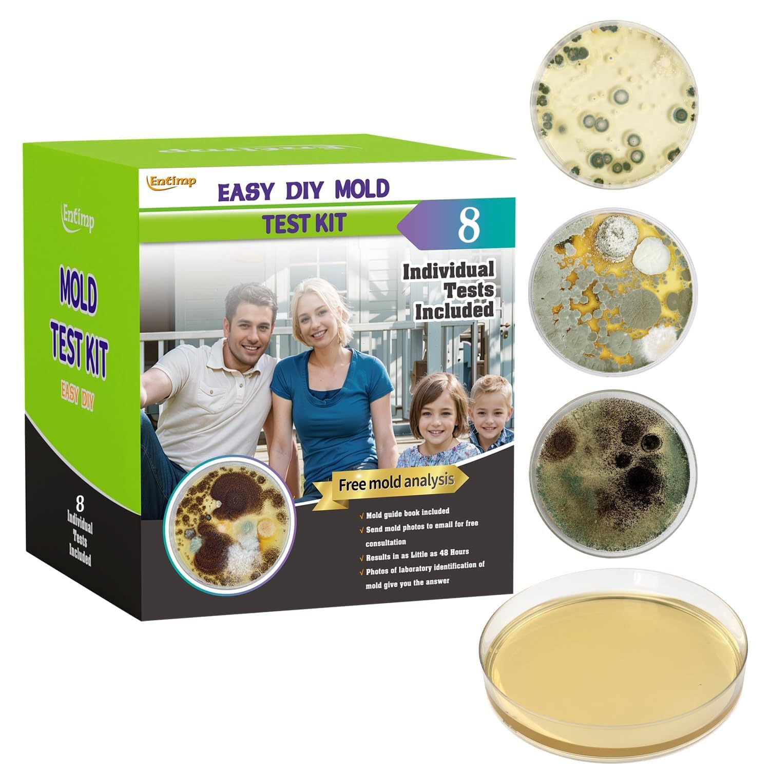 Mold Test Kit for Home Within 8 Individual Tests,DIY Detector at Home,Surface Mo