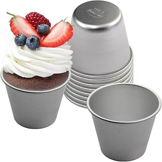 10pcs Popover Pan, Aluminium Muffin Mold Pudding Cup, Individual Flan Mold | Non-Stick Egg Tart Molds, Reusable Raspberry Souffle Baking Maker for Brownie, Cake, Home, Party, Bakery