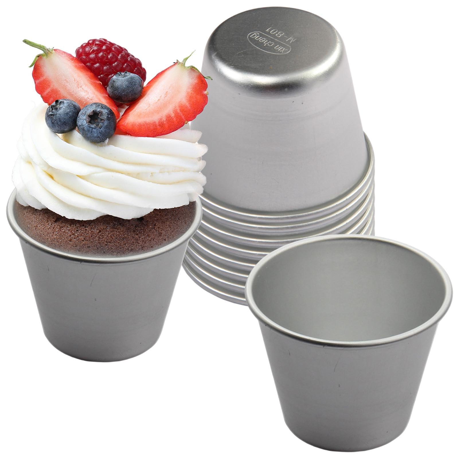 10pcs Popover Pan, Aluminium Muffin Mold Pudding Cup, Individual Flan Mold | Non