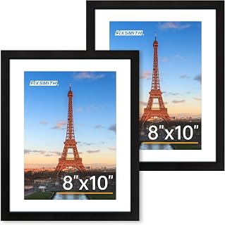 FIXSMITH 8x10 Picture Frame Set of 2, Black, HD Plexiglass, Multi Picture Frames Collage for Tabletop or Wall Display