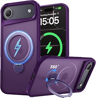 Designed for iPhone Air Case with 360° Magnetic Stand Purple