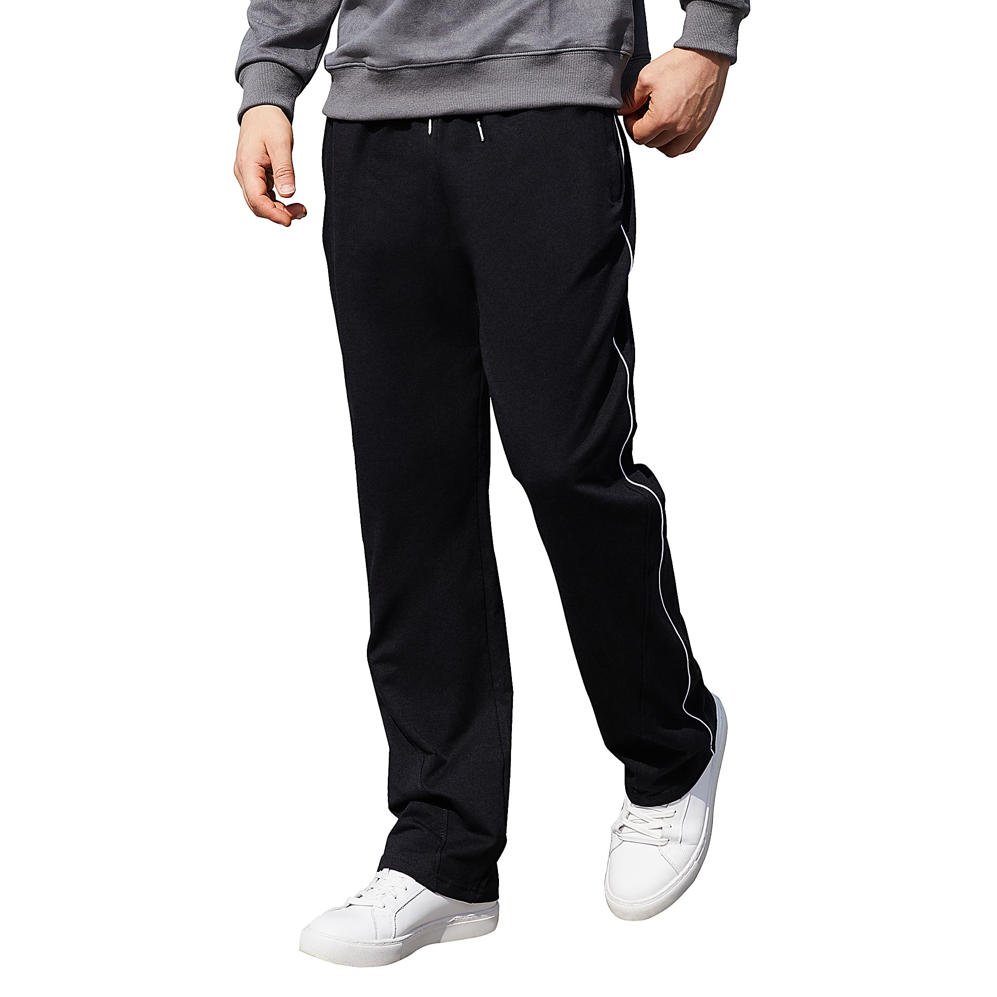 HMIYA Men's Jogging Bottoms, Cotton Sweatpants, Long Sweatpants, Breathable, Lei