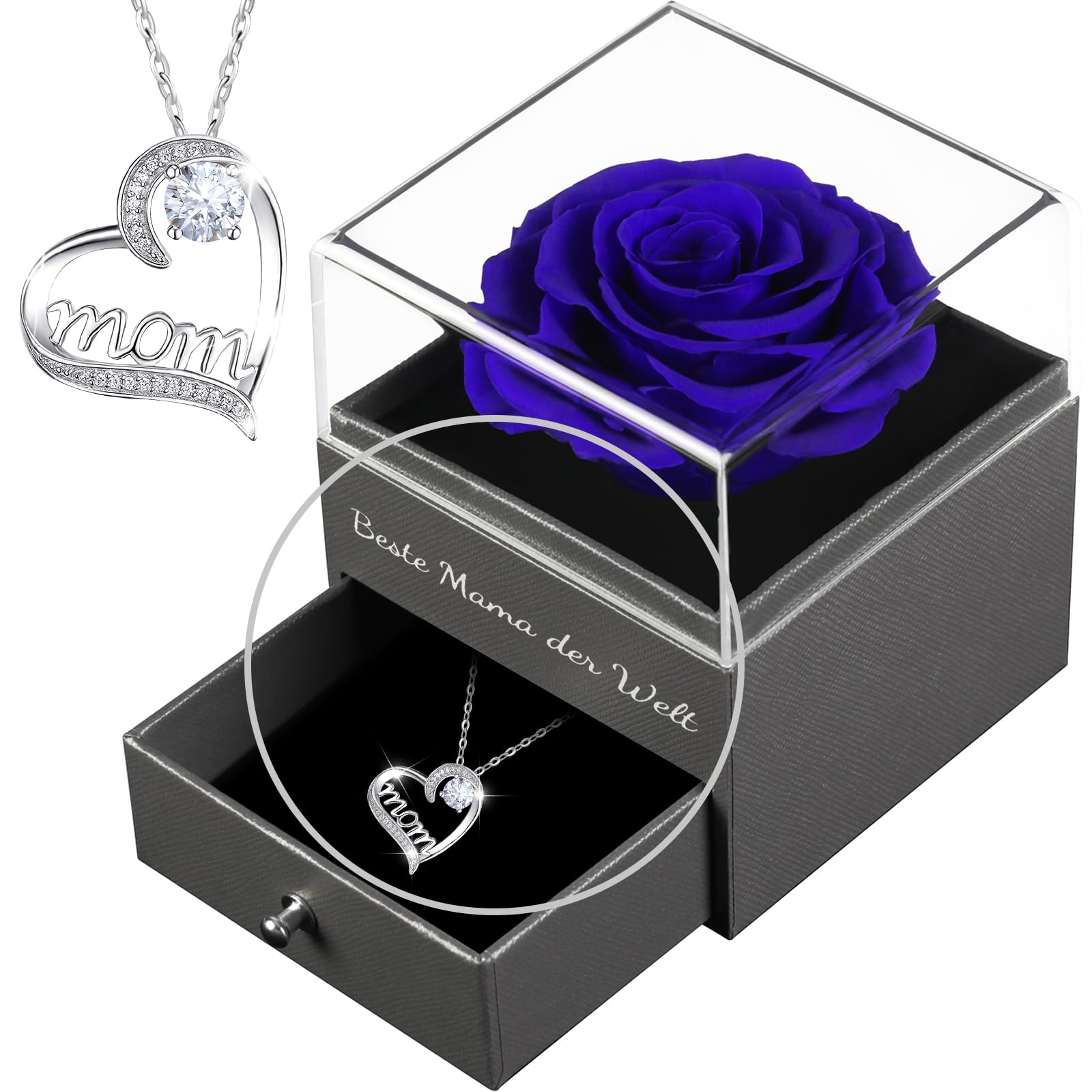 Yamonic Eternal Pink Mother's Day Gift Ideas, "Best Mom in the World" in German