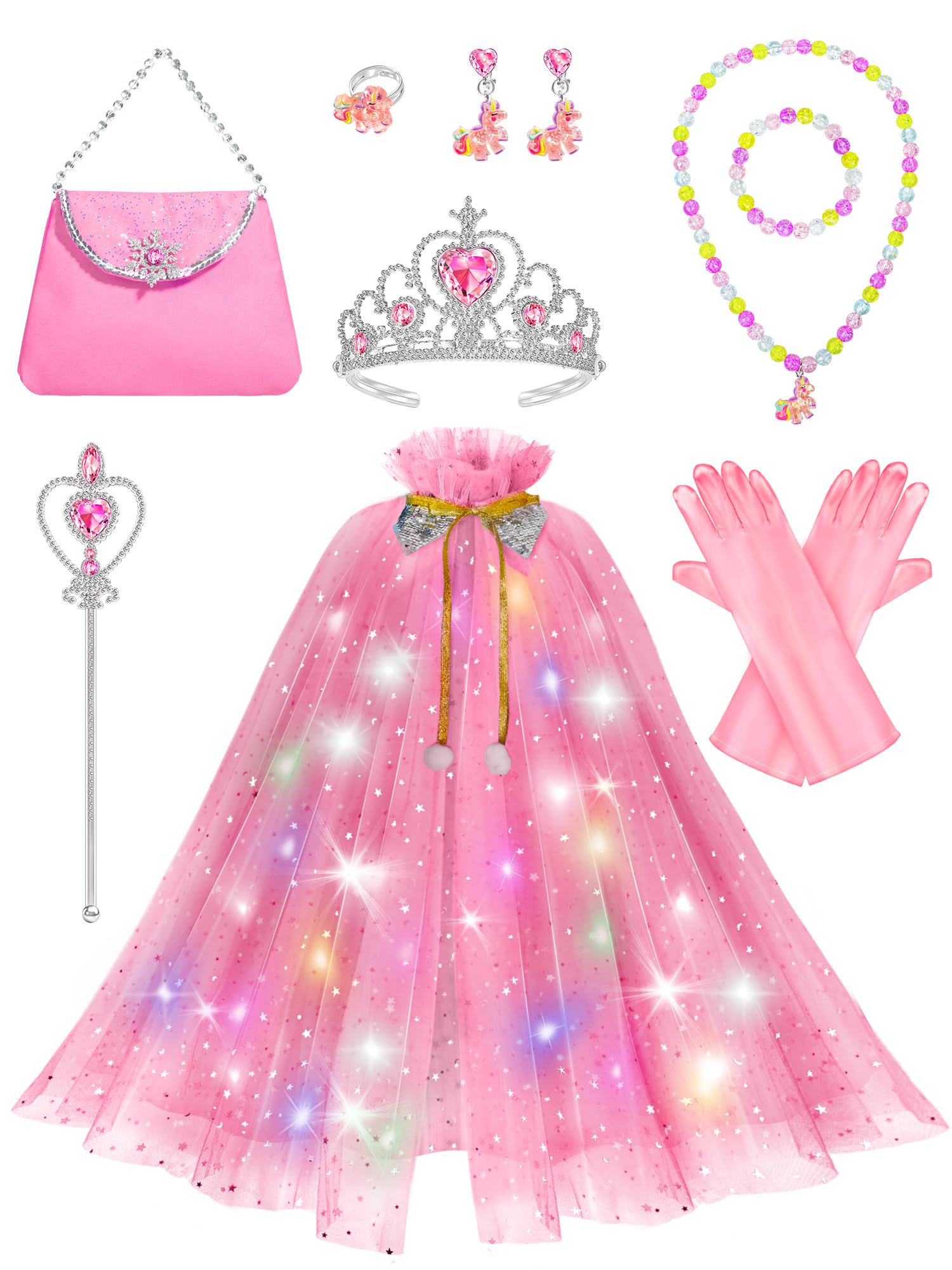Fuzmo Light Up Princess Dress Up Set for Girls 3 4 5 6 Years Old | Toddler Dress