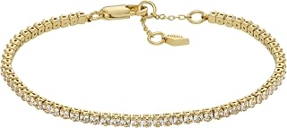 Fossil Women's Ellis Pavé Glitz Gold-Tone Brass Tennis Chain Bracelet