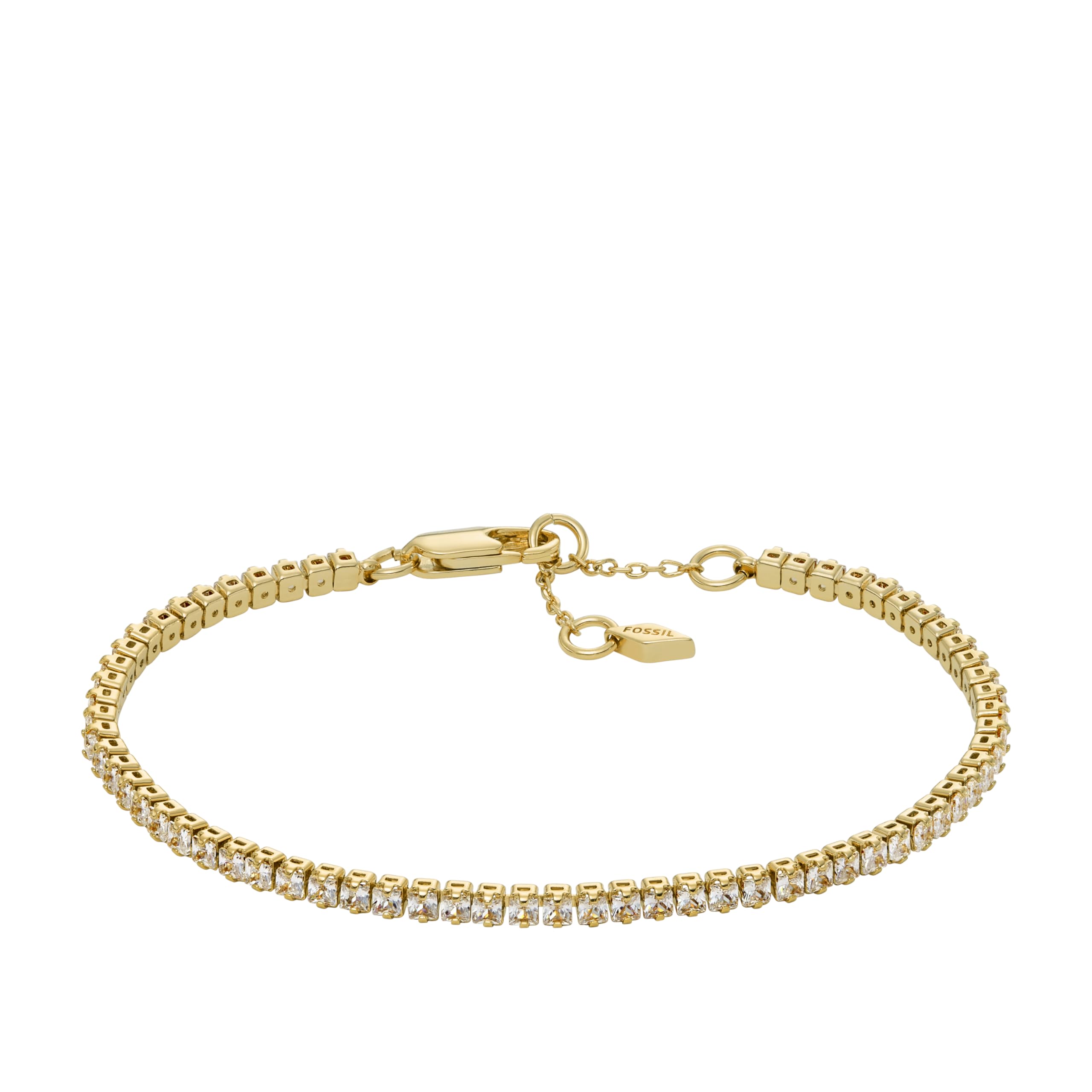 Fossil Women's Ellis Pavé Glitz Gold-Tone Brass Tennis Chain Bracelet