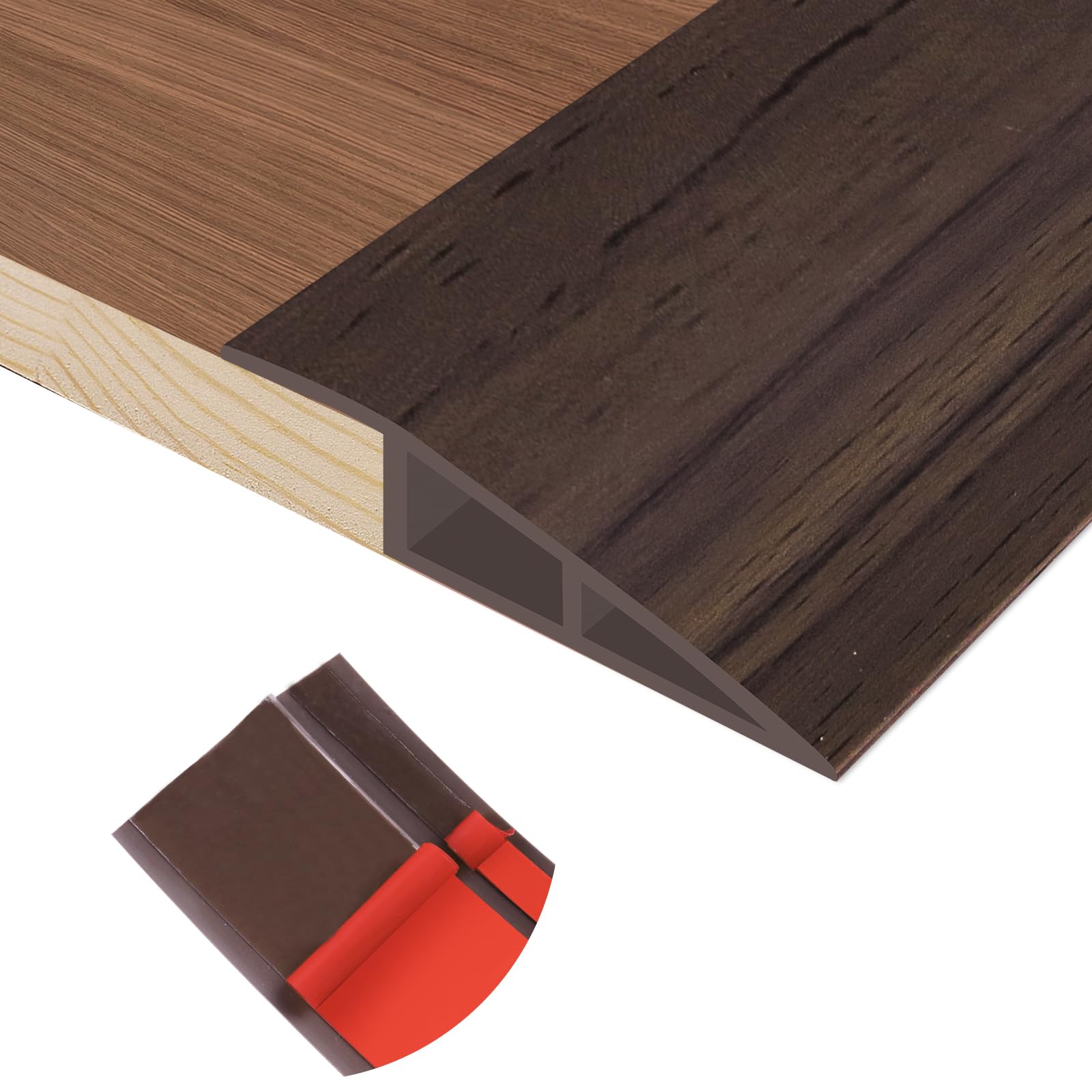 Heonay Floor Transition Strip Self Adhesive Vinyl Door Threshold Strip | Rubber 