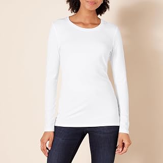 Amazon Essentials Women's Long Sleeve Round Neck T-Shirt, Classic Cut (Available in Plus Size)
