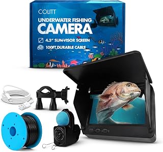 Colitt® Underwater Fishing Camera, Portable Fish Camera, No WiFi Needed | Ice fishing camera & underwater camera for fishing, real time fish viewing, 4.3 in monitor, 100 ft cable, no wifi app needed