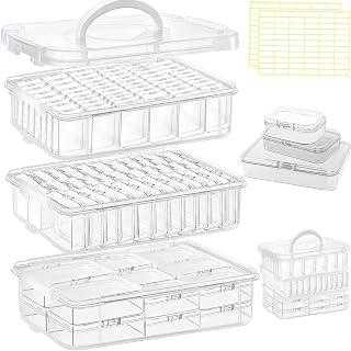 91pcs Bead storage container, 3-Tier bead organizer boxes and craft storage boxes,Bead storage Stackable portable box,DIY Jewelry Craft Nails, Bracelets, Jewelry, Diamonds, Pens, (3 Tier)