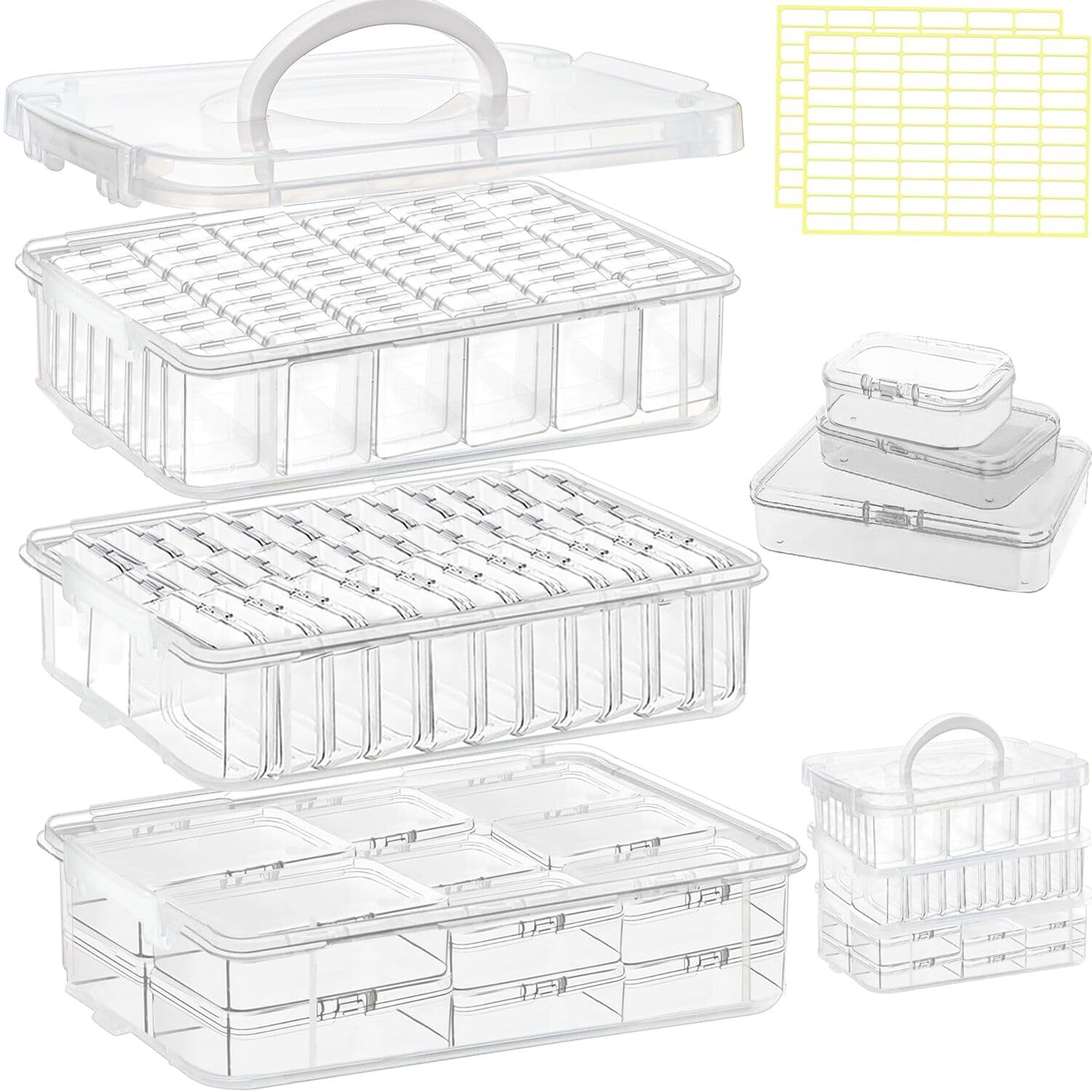 91pcs Bead storage container, 3-Tier bead organizer boxes and craft storage boxe