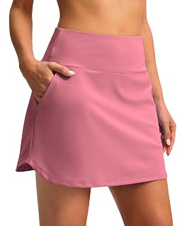 SANTINY 16'' Skorts for Women with 4 Pockets Athletic Tennis Golf Skirt