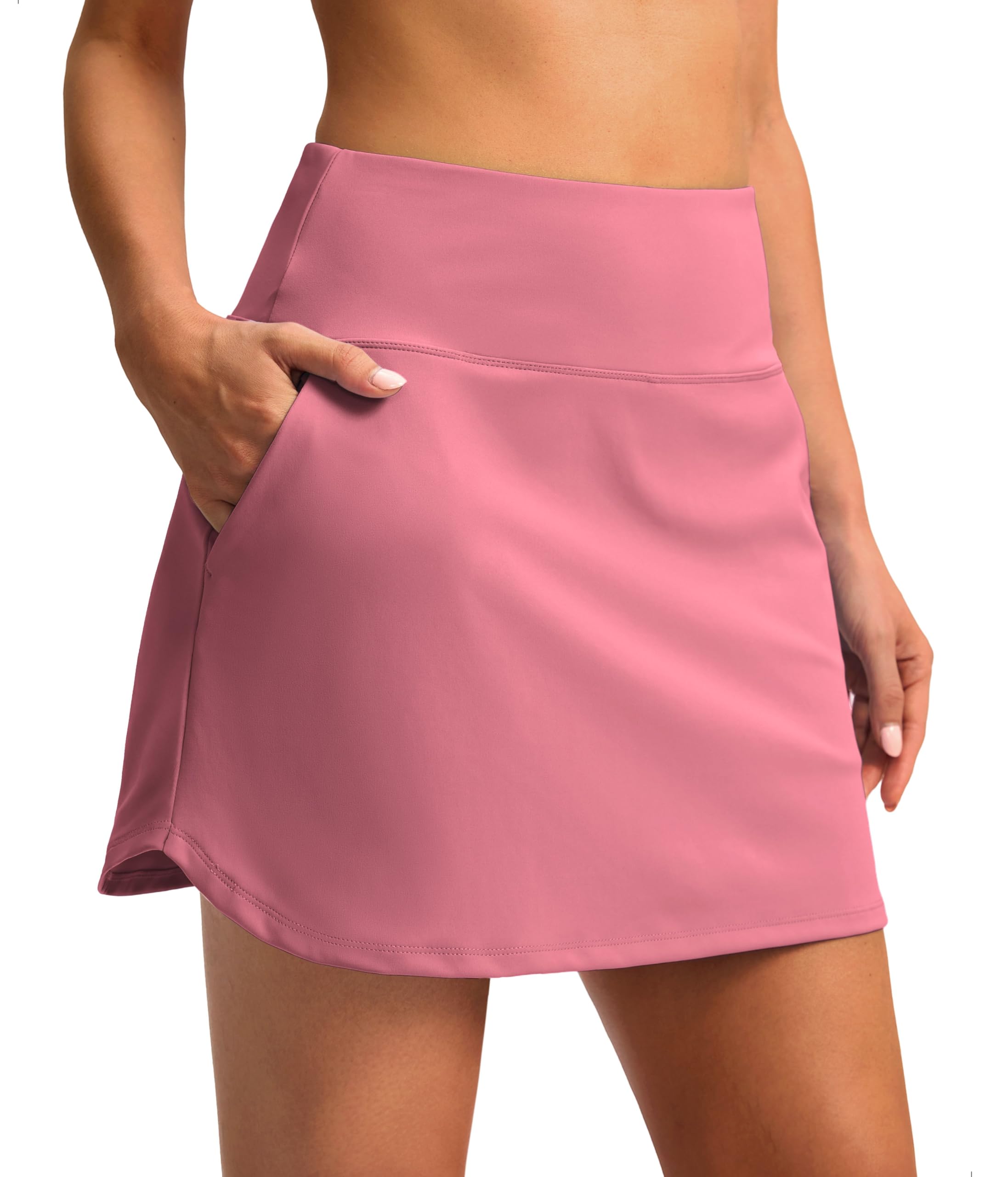 SANTINY 16'' Skorts for Women with 4 Pockets Athletic Tennis Golf Skirt