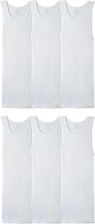 Fruit of the Loom Men's Sleeveless Tag Free Moisture Wicking Tank A-Shirt | Breathable ribbed cotton blend, classic-fit A-shirt with a flex-rib collar and armholes and moisture wicking; six pack.