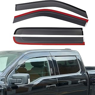 JOYTUTUS Vent Visor for 2015-2026 F150, 2017-2026 F-150 Raptor Crew Cab | Low Profile Outside Mount Rain Guards for Car Windows, Acrylic Window Deflectors Rainproof, Vent Shades Antifog 4pcs