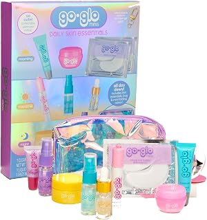 Go Glo Daily Skin Essentials Tween Beauty Set | Full Day Skincare Set, Gentle Cleanser & Moisturizer, Face & Lip Mask, Tween Skincare Kit, Ages 8+