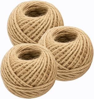 3x Jute Twine string Garden Twine Jute Rope for Decoration, Garden,DIY Crafts, Gift Wrapping, Bundling Packing Floristry (40M x 3) 120M /393 Feet (pack of 3)