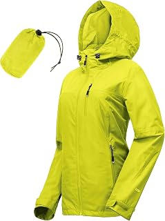 33,000ft Women's Compact Rain Jacket Lightweight Waterproof Rain Jacket with Hood Windproof Cycling Jacket