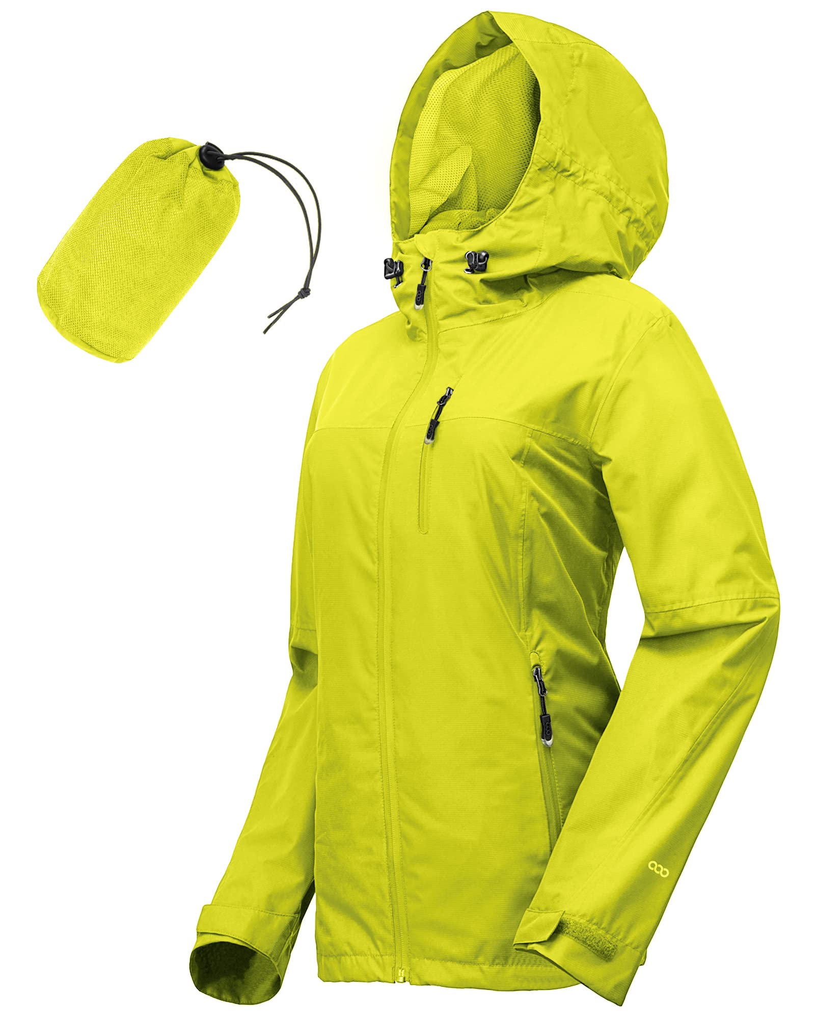 33,000ft Women's Compact Rain Jacket Lightweight Waterproof Rain Jacket with Hoo