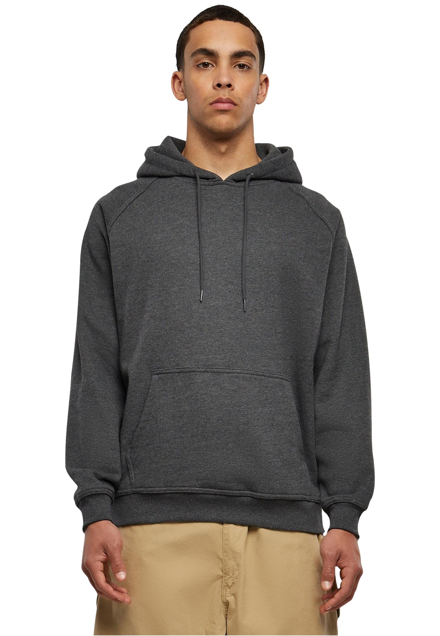 Urban Classics Men's Plain Hooded Sweatshirt Black 65% Cotton, 35% Polyester Ove