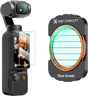 K&F Concept Blue Streak Filter Compatible with DJI Osmo Pocket 3, Anamorphic Flare Special Effects Lens Filter