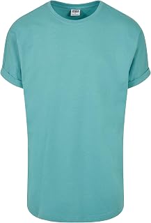 URBAN CLASSICS Men's Short Sleeve T-Shirt Long Tee Relaxed Look Cotton Round Neck Various Colours Available Sizes XS - 5XL