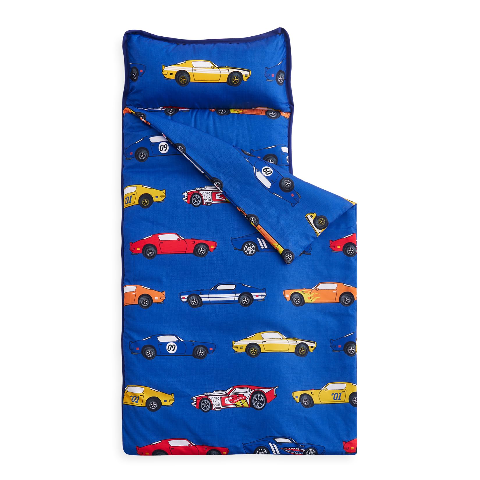 Wake in Cloud - Toddler Nap Mat with Pillow and Blanket, for Kids Boys Ages 3 Pl